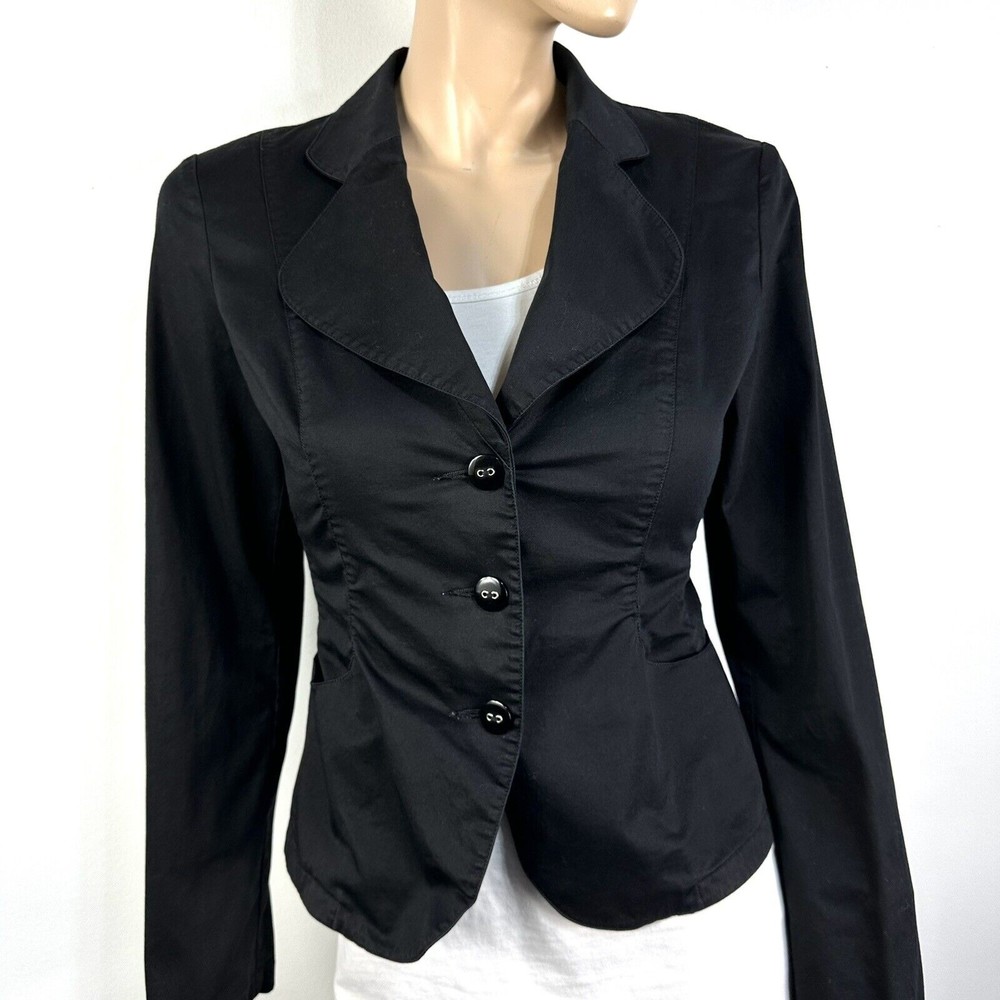AJ Armani Jeans Blazer Jacket Black Women’s Black Cotton EU 44 US Size 8